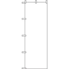 画像1: のぼり 白無地 三方三巻 2454 (1)