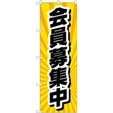 画像1: のぼり 会員募集中 放射線黄 GNB-4234 (1)